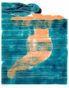 Water linocut